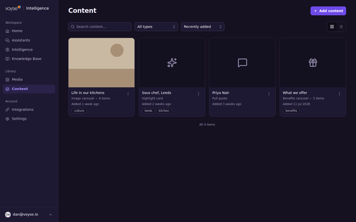 The content library