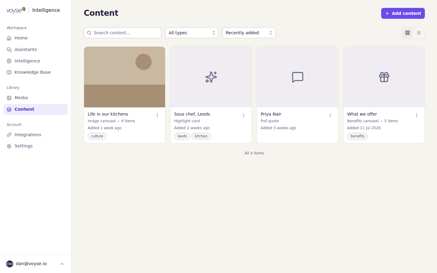 The content library